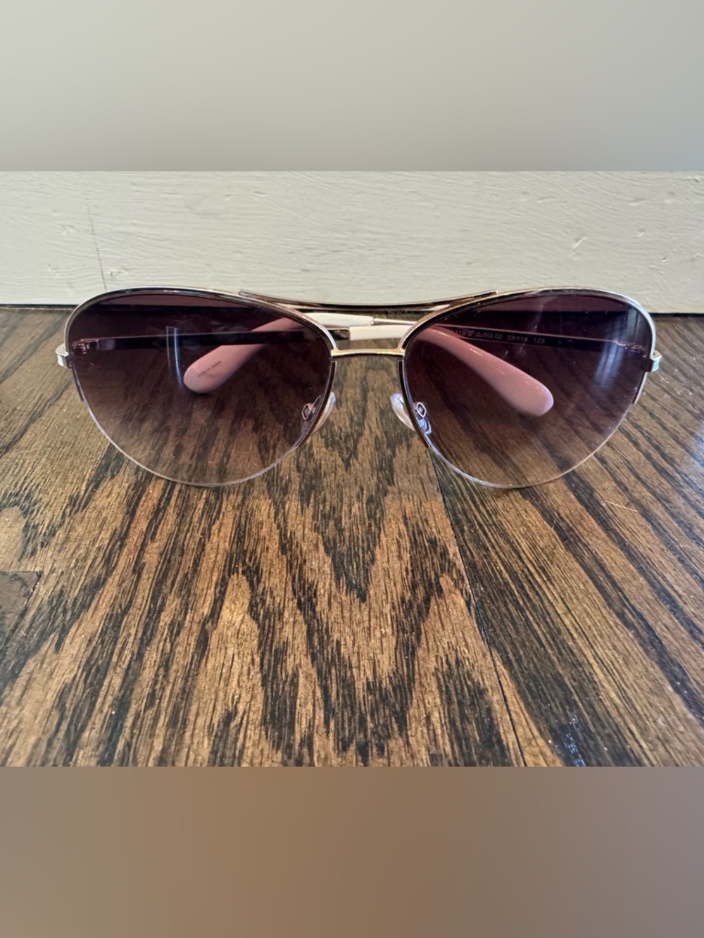 Marc Jacobs Gold Frame Sunglasses with Pink Tinted Lenses